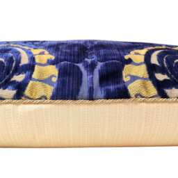 Decorative Pillow Case Blue Silk Heddle Velvet Luigi Bevilacqua Fabric Torcello Pattern - Made in Italy - thumbnail 2