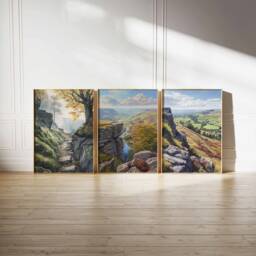 Set Of 3 Peak District Posters, Floral Prints, Mountain D??cor, British Wall Art, English Travel Poster, UK Decor - thumbnail 3