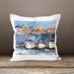 Nautical Pillow Case-Sea Horse Pillow Turtle Cushion Cover-Sea Star Cushion Case-Gift For Her Cushion-Handmade Material - thumbnail 2