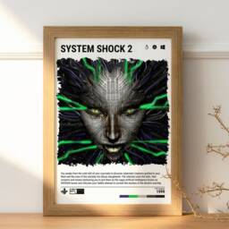 System Shock 2 - 1999 Poster - Video Game Wall Art Print Gaming Gift A5-A4-A3-A2-A1 Unframed Canvas For Frame Or Hanger - thumbnail 2