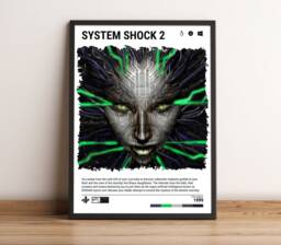 System Shock 2 - 1999 Poster - Video Game Wall Art Print Gaming Gift A5-A4-A3-A2-A1 Unframed Canvas For Frame Or Hanger - thumbnail 1