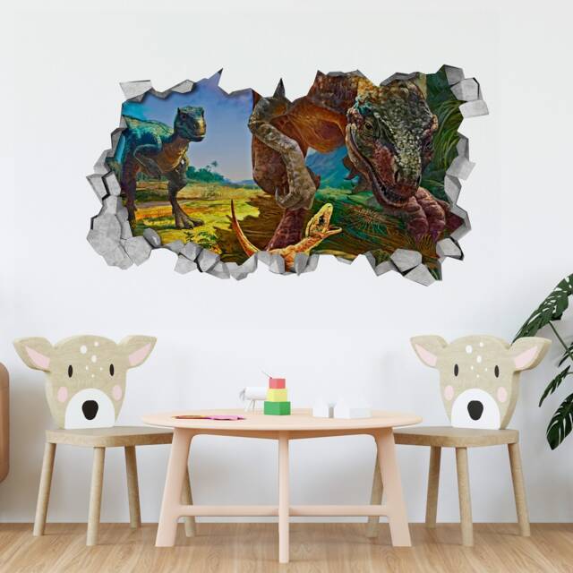3D Wallpaper, Dinosaur Family, 3D Wall Decals, Art Prints, Wall Decal, Print, Gifts, Gift, Decals, Art, Sticker - Skuvdf3Dw - image 1