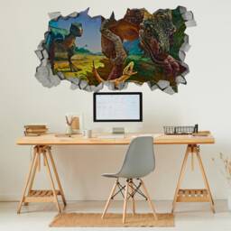 3D Wallpaper, Dinosaur Family, 3D Wall Decals, Art Prints, Wall Decal, Print, Gifts, Gift, Decals, Art, Sticker - Skuvdf3Dw - thumbnail 2