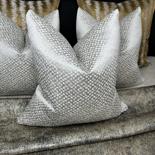 "Exclusive Collection Convex Stone Natural Champagne Geometric Design Cushion Cover, Pillow Cover Throw 16"" 18"" 20"" 22"" 24"" 26" - image 1