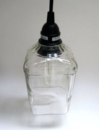 Jack Daniels Hanging Light-Upcycled Industrial Glass Ceiling Light - Handmade Pendant Fixture - thumbnail 2