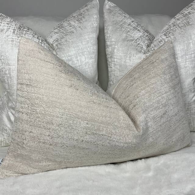 "Natural Ivory Cushion Cover, Luxury Designer Pillow Cover For Sofa Or Bed, Rectangle 12"" X 20" - image 1