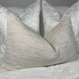 "Natural Ivory Cushion Cover, Luxury Designer Pillow Cover For Sofa Or Bed, Rectangle 12"" X 20"
