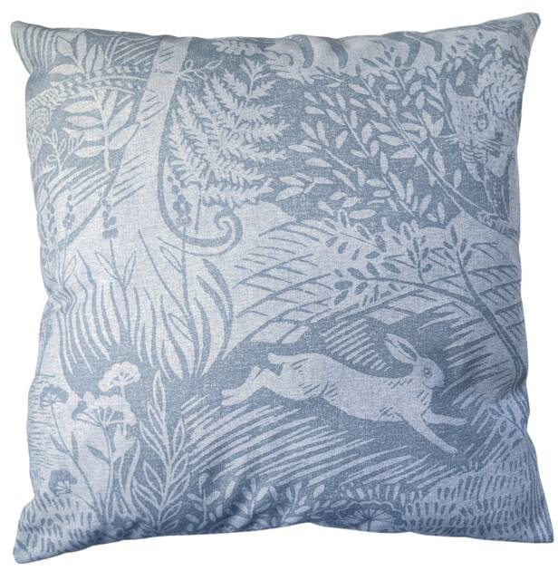Cushion Cover Grey Blue Woodland Animals 16 - image 1