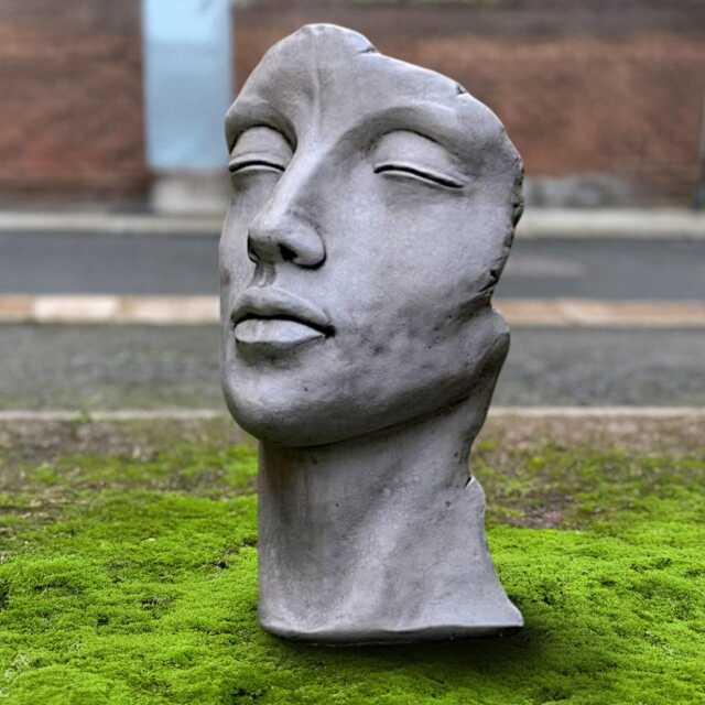 Massive Face Statue Concrete Head Figurine Stone Ornament Modern Art Sculpture Large Garden Decoration Outdoor Cement Gift - image 1