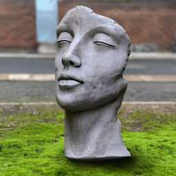Massive Face Statue Concrete Head Figurine Stone Ornament Modern Art Sculpture Large Garden Decoration Outdoor Cement Gift - thumbnail 1
