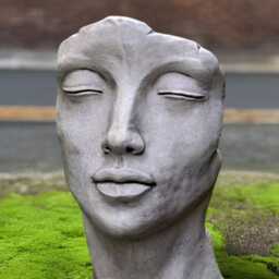 Massive Face Statue Concrete Head Figurine Stone Ornament Modern Art Sculpture Large Garden Decoration Outdoor Cement Gift - thumbnail 2
