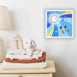 Digital Drawing Moon Stars Galaxy Baby Boy Room Decoration Square - thumbnail 3