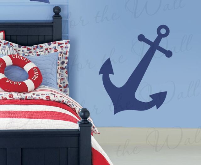 Boat Anchor Wall Decal Large Sailor Vinyl Graphic Art Sticker Boy Room Kids Playroom Decor Mural Decoration Sign G69 - image 1