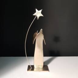 Handmade Bronze Angel Sculpture, Christmas Decor, Limited Edition - thumbnail 2