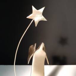 Handmade Bronze Angel Sculpture, Christmas Decor, Limited Edition - thumbnail 3