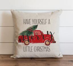 Have Yourself A Merry Little Christmas_Truck 20 X Pillow Cover // Christmas Holiday Throw Gift Accent - thumbnail 1