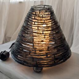 Accent Metal Lamp With Lace, By The Steel Style Things, Industrial 6Th Iron Anniversary - thumbnail 3
