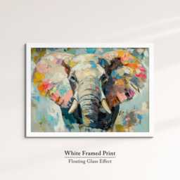 Elephant Abstract Oil Painting Framed Print & Canvas Large Sizes Wall Art Poster Animal Home Decor Interior Gift Idea - thumbnail 3