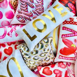 Vintage Love Pillow -- Valentines Heart - 170 - thumbnail 3