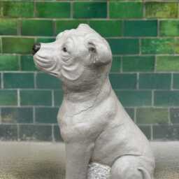 Stone Large Bull Terrier Statue Large Staff Dog Sculpture Realistic Figurine Animal Ornament Outdoor Memorial Art Dog Lover Gift - thumbnail 3
