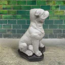 Stone Large Bull Terrier Statue Large Staff Dog Sculpture Realistic Figurine Animal Ornament Outdoor Memorial Art Dog Lover Gift - thumbnail 4