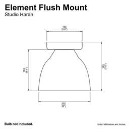 Blue Element Flush Mount Ceiling Light in Ceramic & Oak - thumbnail 4