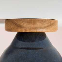 Blue Element Flush Mount Ceiling Light in Ceramic & Oak - thumbnail 3