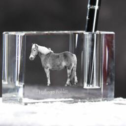 Haflinger, Crystal Pen Holder With Horse, Souvenir, Decoration, Limited Edition, Collection - thumbnail 3