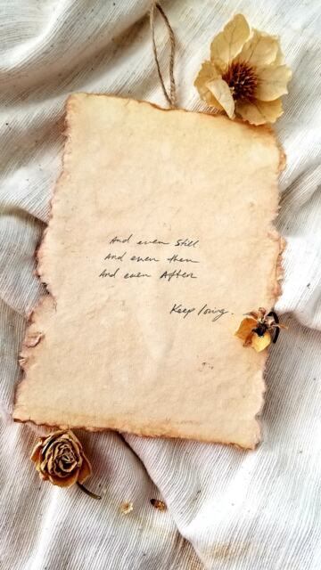And Even Still, Then, After... Keep Loving. Handwritten Affirmations On Vintage Handmade Paper. Poetry Wall Hanging - image 1