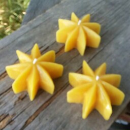 Rustic Beeswax Star Candles - Set Of 3 Michigan Made - thumbnail 3