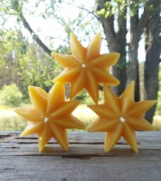 Rustic Beeswax Star Candles - Set Of 3 Michigan Made - thumbnail 1