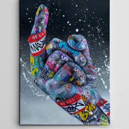Graffiti Rude Middle Finger Canvas Art Wall Print Picture Banksy Style Framed Home Decor -C999 - thumbnail 2