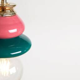 Ceiling Ceramic Lamp, Colorful Handmade Lampshade Design, Unique Light Fixture Gift - thumbnail 3