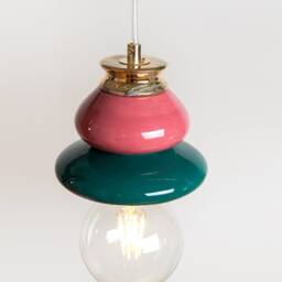 Ceiling Ceramic Lamp, Colorful Handmade Lampshade Design, Unique Light Fixture Gift - thumbnail 2