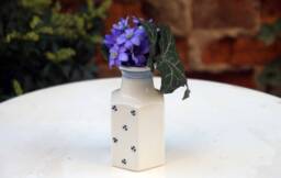 Handmade Small Square Porcelain Vase/Spring For Flowers Floral Motifs Easter Decoration Ceramics - thumbnail 1