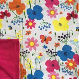Pink Floral Design Handmade Baby Blanket - thumbnail 1