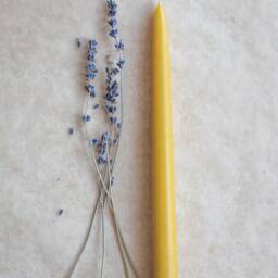 100% Pure Beeswax Taper Candles - 18 Hour Burn Time Each - Handmade, All Natural, Unscented Honey Dipped Style - thumbnail 3