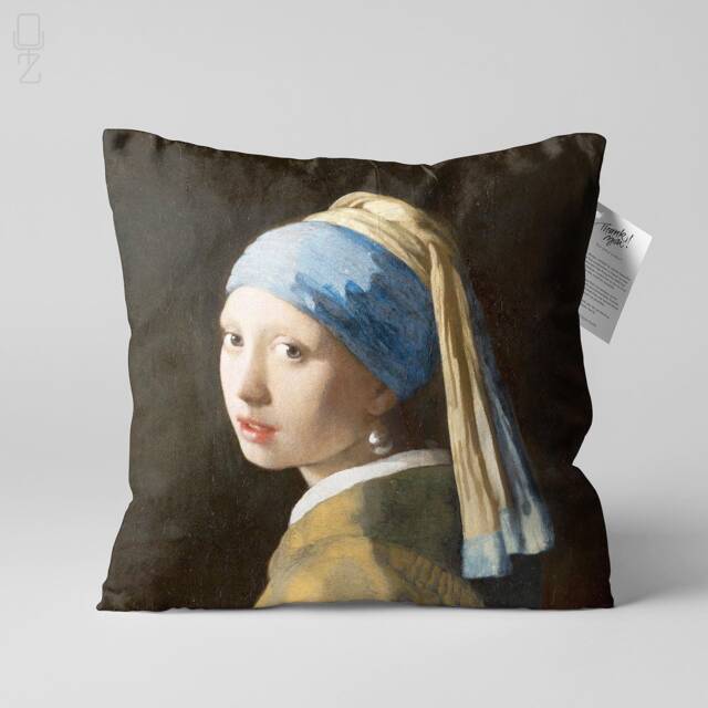 Vermeer Girl With A Pearl Earring Velvet Cushion Cover - Double Sided - image 1