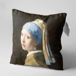 Vermeer Girl With A Pearl Earring Velvet Cushion Cover - Double Sided - thumbnail 3