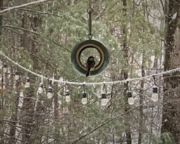 Handmade Ceramic Bird Feeder Modern Outdoor Yard Art - thumbnail 3