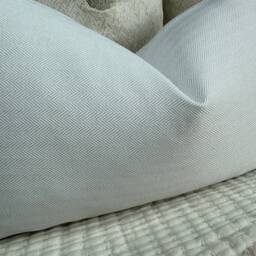 "Neutral Cushion Cover, Decorative Throw Pillow Ivory Herringbone Design - Countryside Home Decor /Home 12"" X 20" - thumbnail 2