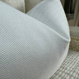 "Neutral Cushion Cover, Decorative Throw Pillow Ivory Herringbone Design - Countryside Home Decor /Home 12"" X 20" - thumbnail 3