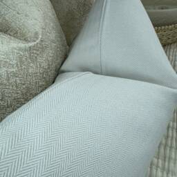 "Neutral Cushion Cover, Decorative Throw Pillow Ivory Herringbone Design - Countryside Home Decor /Home 12"" X 20" - thumbnail 4