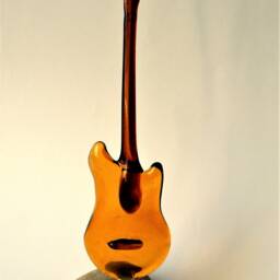 Lampwork Glass Guitar Figurine/Handmade Music Lover Gift Miniature - thumbnail 3