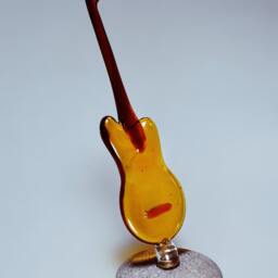 Lampwork Glass Guitar Figurine/Handmade Music Lover Gift Miniature - thumbnail 2