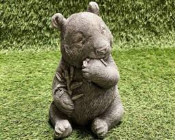 Concrete Panda Eating Bamboo Outdoor Garden Ornament Frost Protected - thumbnail 1