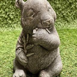 Concrete Panda Eating Bamboo Outdoor Garden Ornament Frost Protected - thumbnail 3