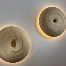 Unique Ceramic Lamp - Flush Wall Sconce Dome Lighting Modern Lake House Decor Pytria - thumbnail 2