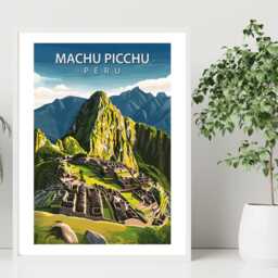 Machu Picchu Peru Travel Poster - Vintage Wall Print Scenic Mountain Landscape Destination Art A5 A4 A3 Framed Or Unframed - thumbnail 2