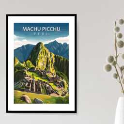 Machu Picchu Peru Travel Poster - Vintage Wall Print Scenic Mountain Landscape Destination Art A5 A4 A3 Framed Or Unframed - thumbnail 3